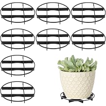 5.9 Inch Plant Saucer Drainage Rack Stand, 8 Pack Pot Saucer Support Flower Pot Level Feet Support Holder Vase Lifter Bottom Drainer Risers Plants Root Prevention for Indoor Outdoor Garden, Black
