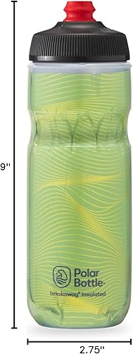 Miniatura 6 de Polar Bottle Breakaway - Botella de agua aislada, sin BPA, botella para ciclismo y deportes (punto de jersey, resaltador, 20 onzas)