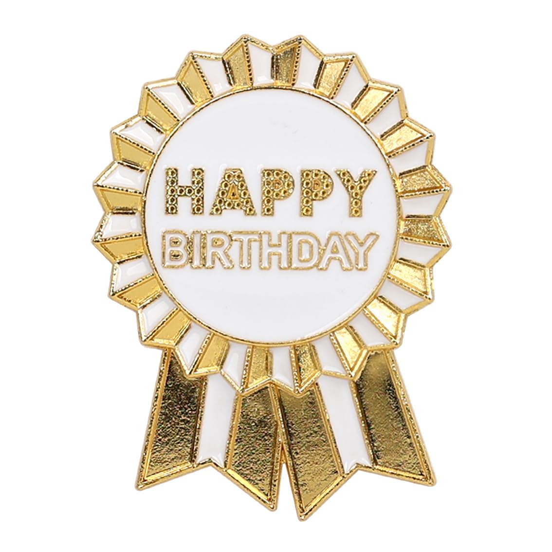 Talking Tables Reusable Happy Birthday Badge – Gold Enamel Birthday Rosette Badge Party Decoration accessory for Girls, Boys & Adults 16th 18th 21st Party, 4.5cm Size