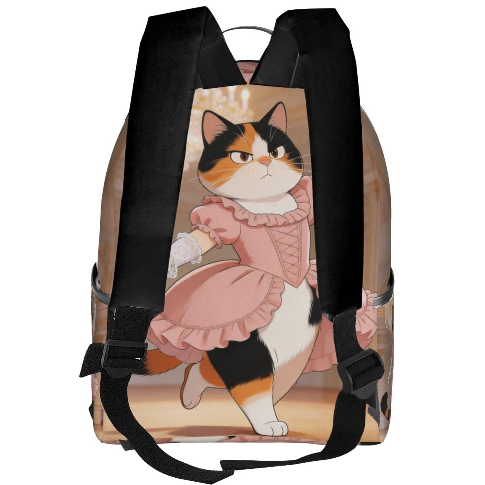 Dancing Cat Mochila ligera de viaje con funda para portátil