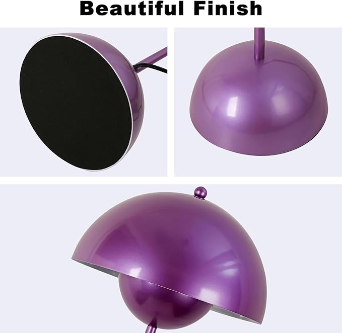 Alpinaluz Alpinaluz Floor Lamp with Curved Parabolic Shade: Classic, Modern, and Scandinavian, Ideal for Living Room and Dining Room with E27 Socket (Violet) photo 3