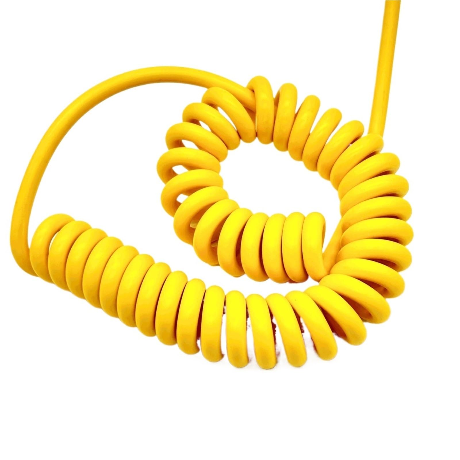 3-adriges gelbes Spiral-Elektrokabel, skalierbar, 9 Meter, weiches Kabel, reines Kupfer, flexibles Design Einziehbar(17AWG 1mm2)