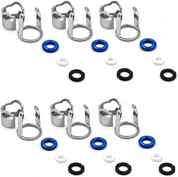 HiSport 06E998907G Fuel Injection Valve Seals Repair O Ring Kit | Compatible with VW Audi A4 A5 A6 A8 Q7 Touareg 2.8L 3.2L V6 V8, Replacement for 06E998907, 06E998907E, 06E906036P, 6 Sets