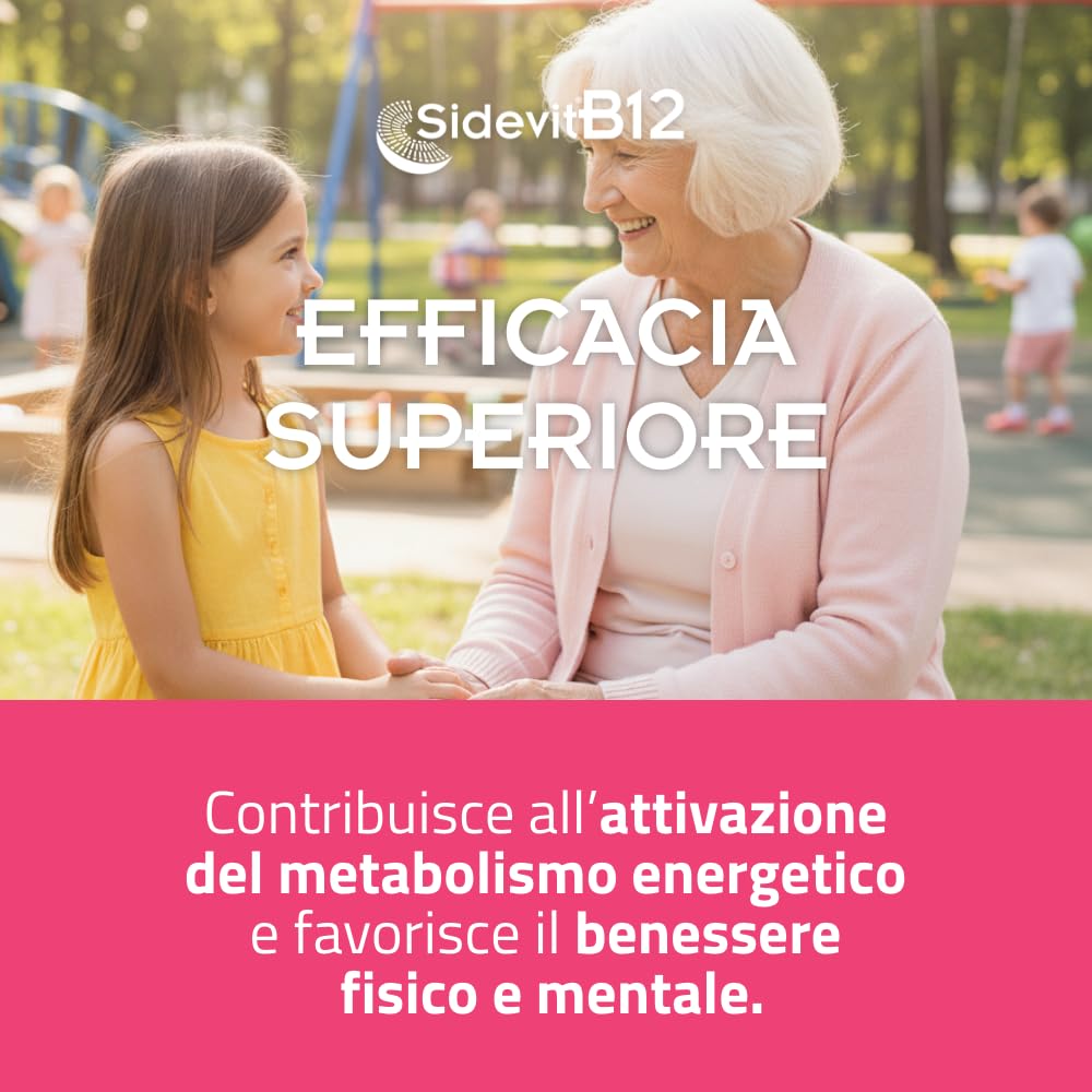 Sidevit® B12 Integratore alimentare con Tecnologia Sucrosomiale®, Alta Concentrazione, Supporto Stanchezza e Sistema nervoso, Per chi ha una alimentazione Vegana, 20 Bustine orosolubili, Pharmanutra