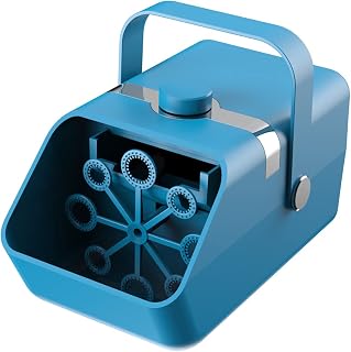 LAYBA Portable Suitcase Automatic Bubble Machine for Children with Shifting Speed 5000+ Bubbles Per Minute Outdoor Bubble Toys for Birthdays Halloween Parties Weddings and USB Assistance (Blue)
