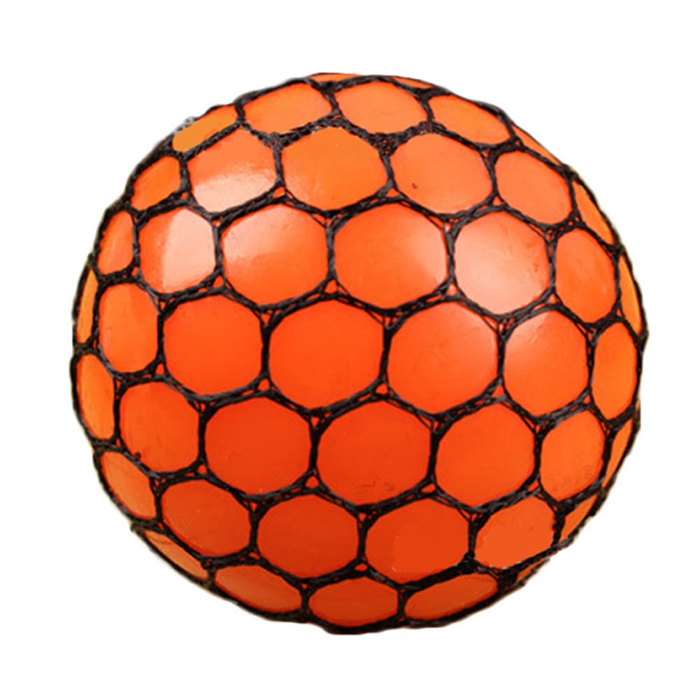 Suxdlan Fidget Mesh Sensory Grape Balls Squeeze Toy for Adults Pressure Relief Orange