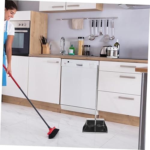 Miniatura 4 de Recogedor de pie de acero inoxidable con mango resistente, cacerola de metal para interiores y exteriores, pala de chimenea