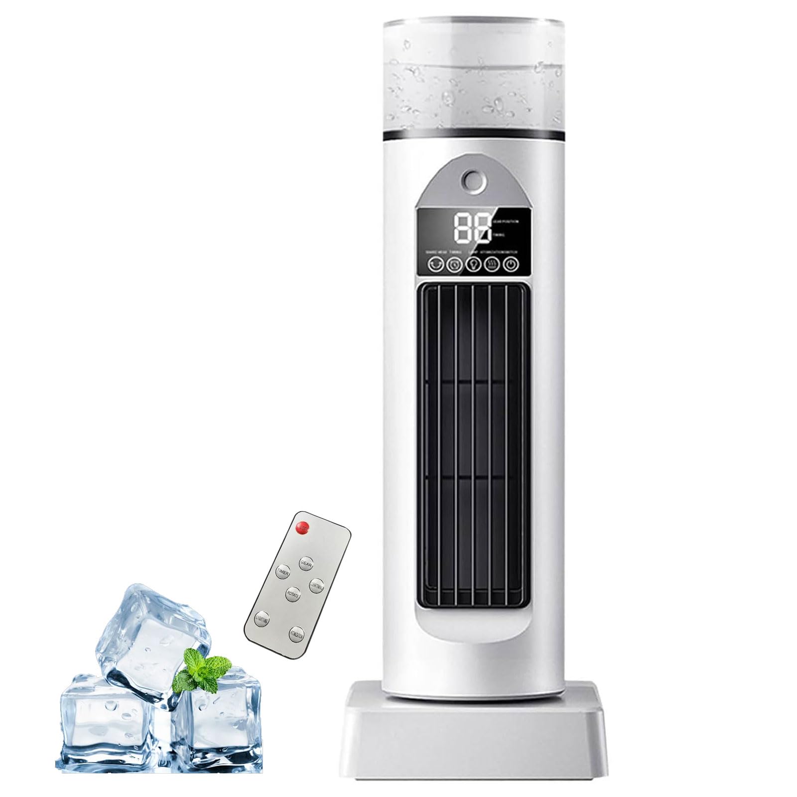 Climatiseur tour AC blanc avec minuterie de 6h et réservoir d'eau de 100ml