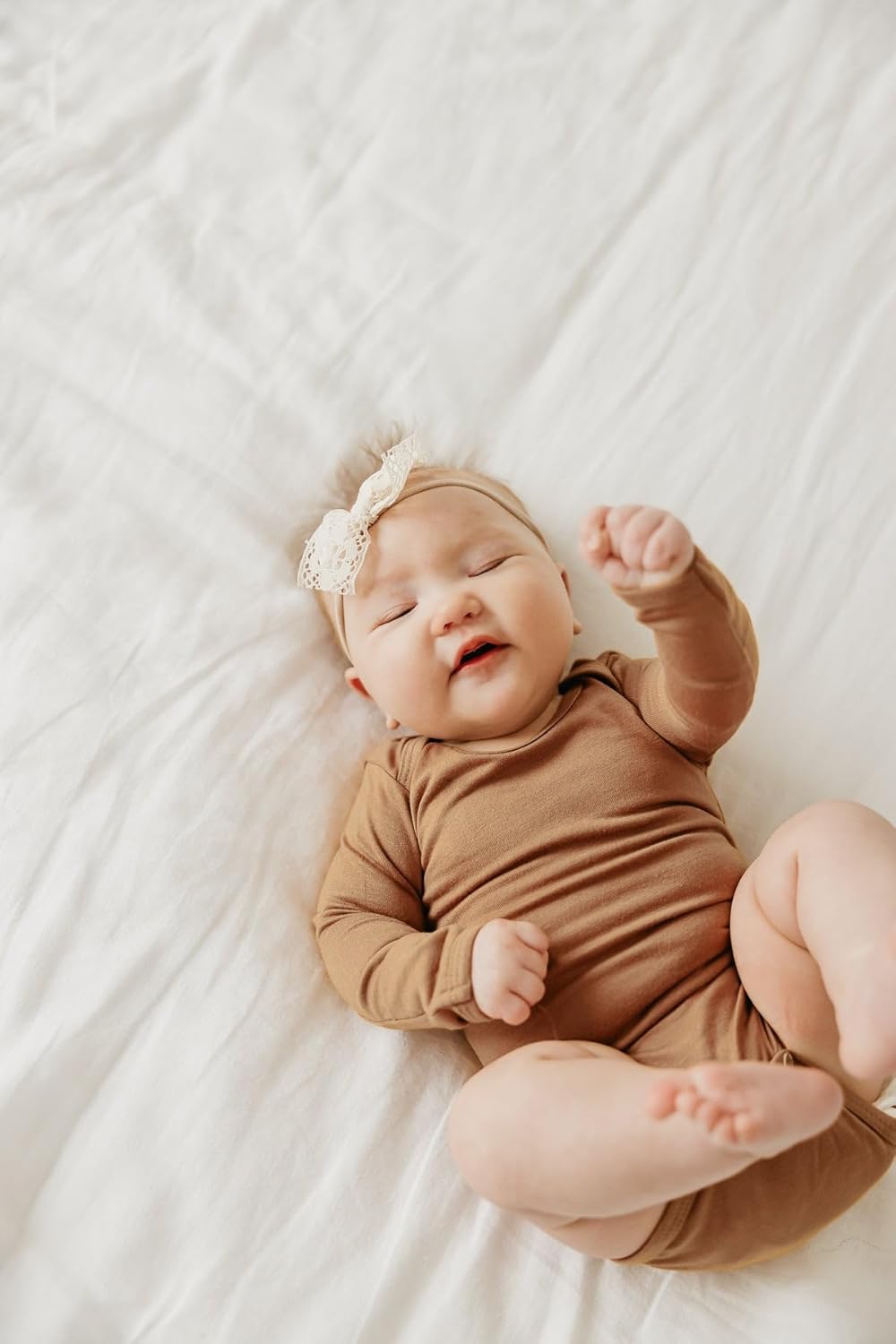 Copper Pearl Long Sleeve Bodysuit Baby: Ultra Soft Baby for Newborns, Boys, and Girls - Stylish, Comfortable, Overlap Shoulders, Premium Knit Fabric - 3-6 Months, Pecan - Image 6