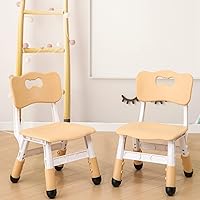 WHY TOYS Adjustable Kids Chairs 2-Pack Beige - 3 Height Levels Ages 2-6, 220lbs Capacity, Ergonomic Indoor Child Seats for Home Classroom