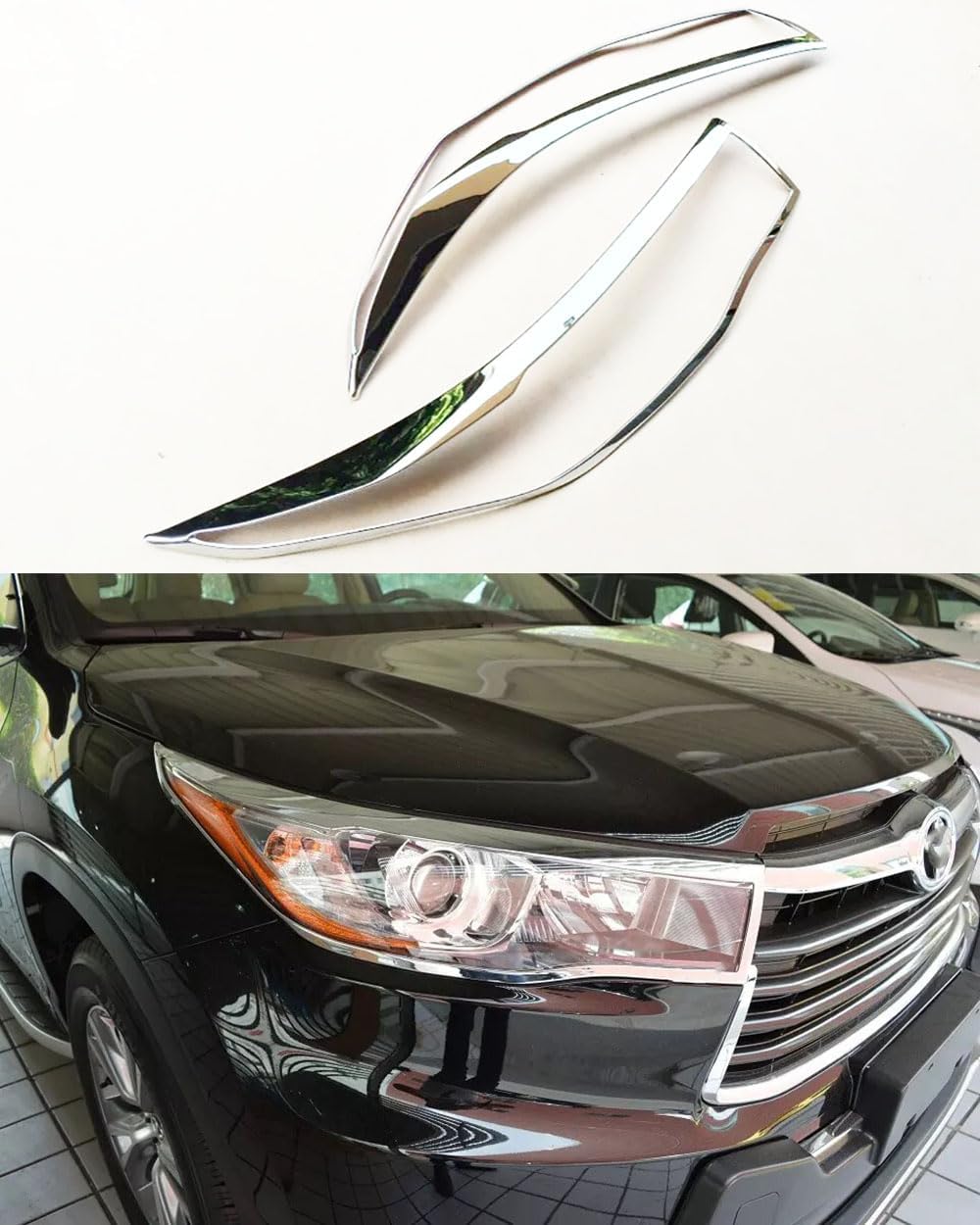 Red Front Headlight Lamp Cover Trim Exterior For 2015-2019 Dodge