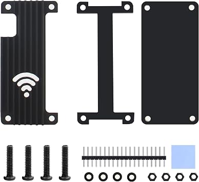 Raspberry Pi Zero 2W Casing Aluminium Passive Cooling (2W02), Heatsink + 20Pin GPIO Header for Raspberry Pi Zero/Pi Zero 2W & Expansion Board