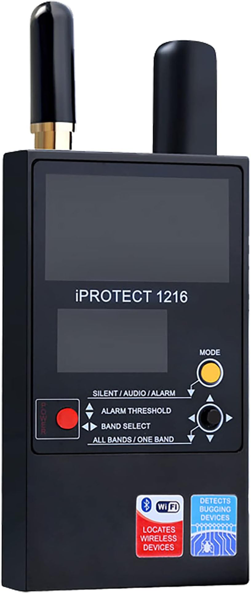 iProtect 3 Band RF Anti-Spy Counter Surveillance Radio Frequency Bug Detector - Detect Listening Devices, Hidden Cameras, GPS, WiFi, Bluetooth, GSM, 3G, 4G/LTE, 2.4, and 5.8Ghz Signals