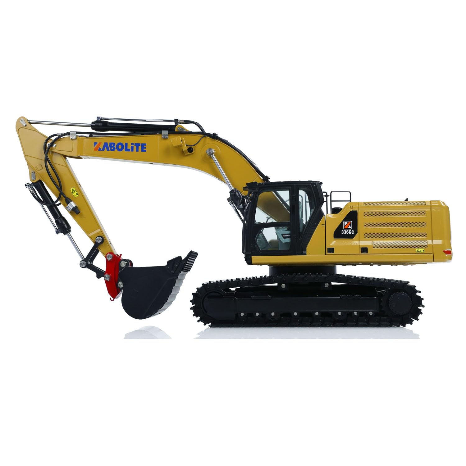 Cabolite K961 100S PRO 1/18 RC Escavatore idraulico RTR Flysky ST8 radiocomando 2S batteria, pinza elettrica, interruttore giallo