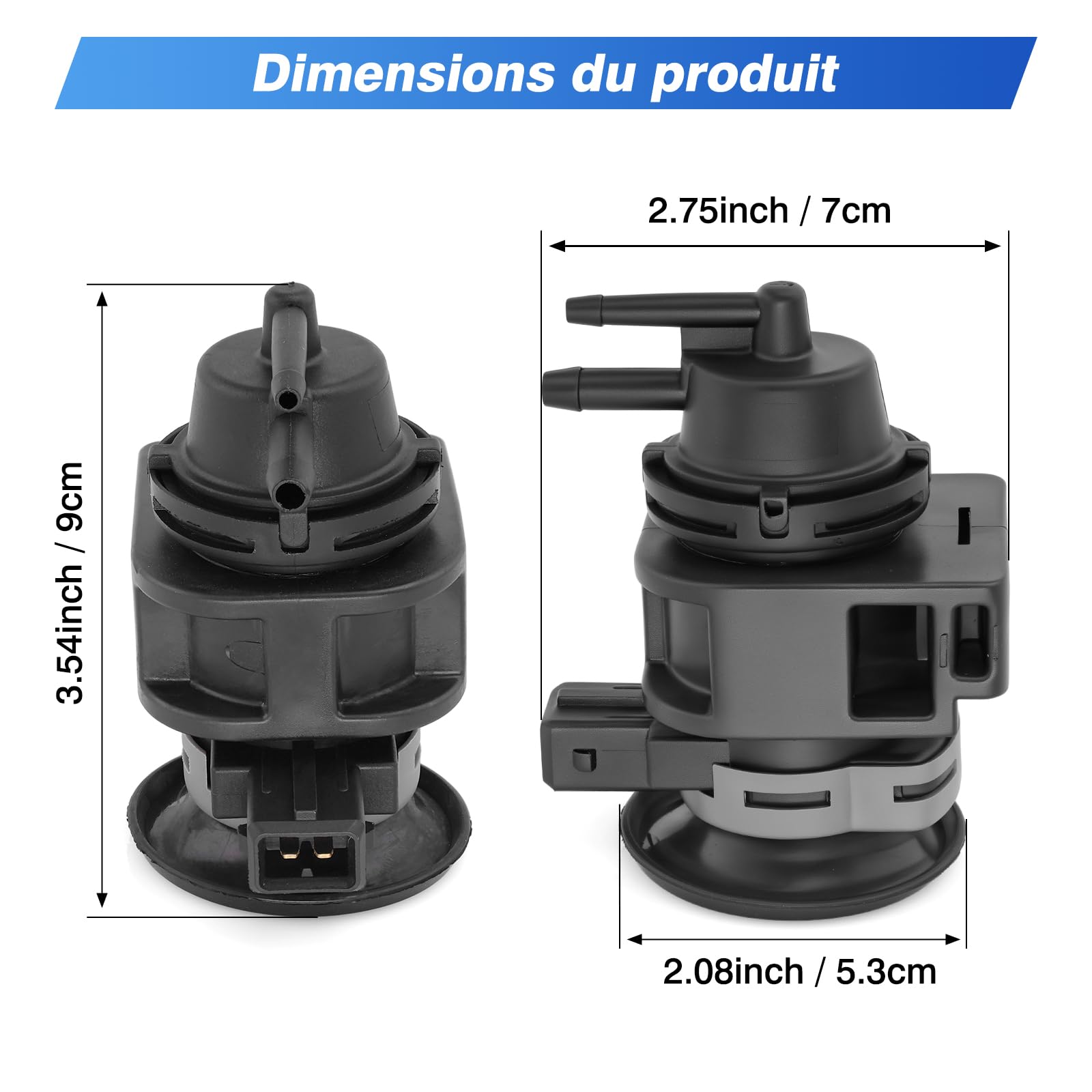 Baceyong Soupape solénoïde de pression Turbo pour contrôle de décharge de Vide 1.5 2.0 dCi compatible avec Clio Megane Twingo Scenic Kangoo Laguna Duster Sandero Logan, OE 8200661049 14956-00Q0H