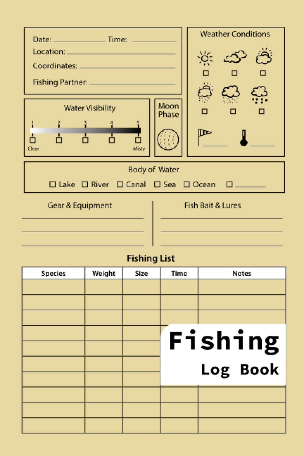 Fishing Log Book: Fishing Journal For professional Fisherman To Record Fishing
