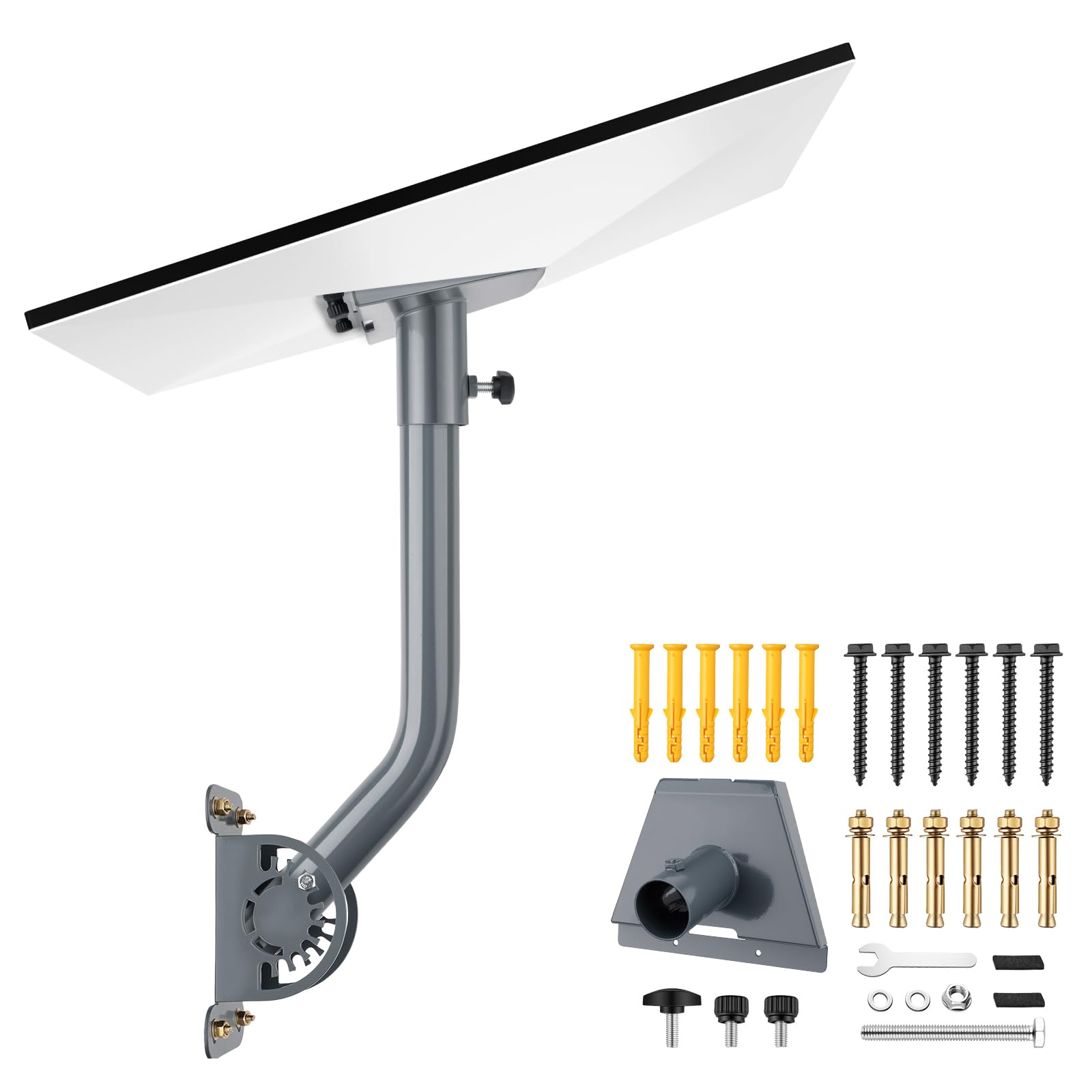Photo 1 of Elxovnt Starlink Gen 3 Mount, Adjustable Heavy Duty Wall, Roof Pole Mount Kit with Aluminum Pipe Adapter, Weatherproof Rustproof for Concrete, Wood, Brick Walls, Easy Installation for Gen 3 Starlink
