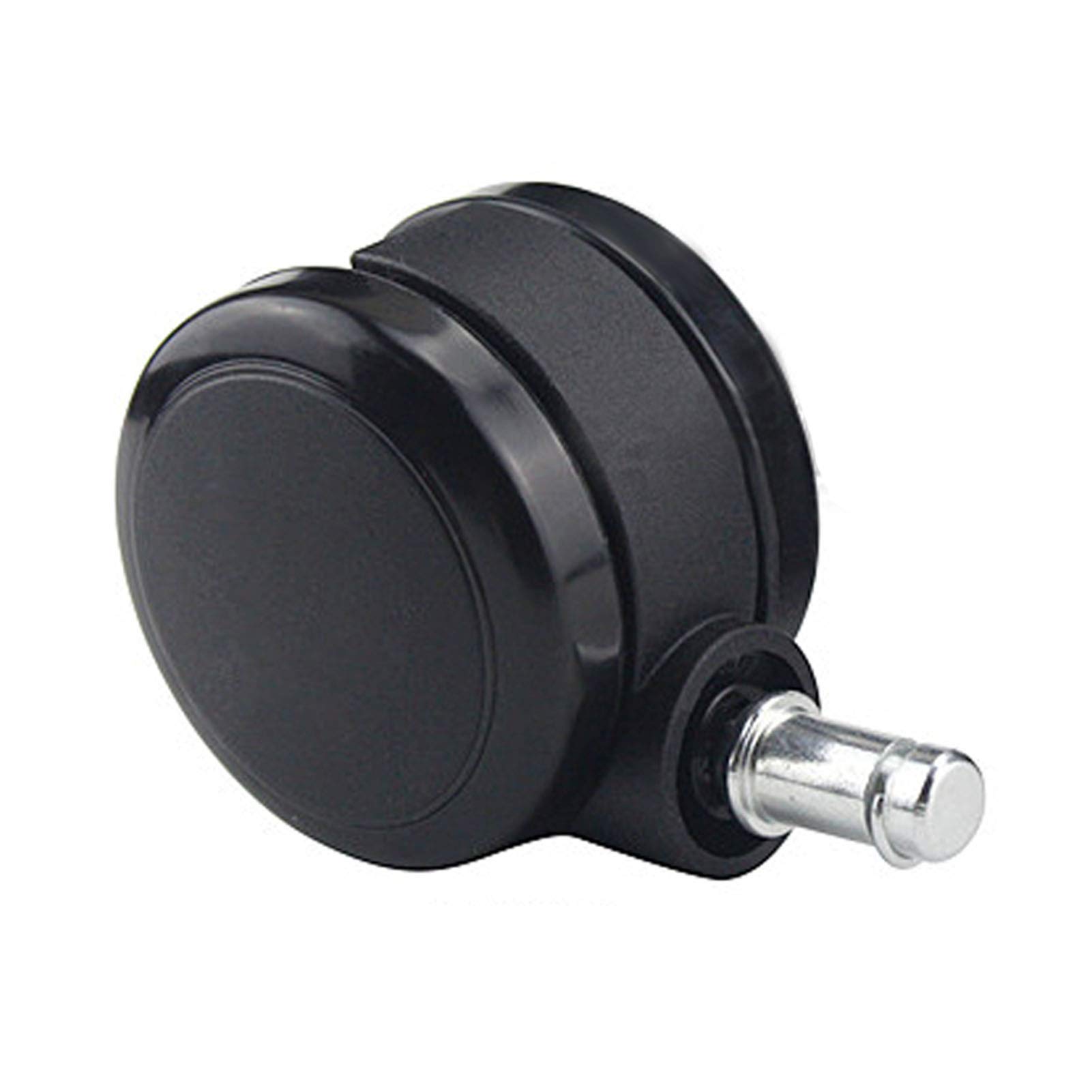 Lot de 5 roulettes de Chaise de Bureau de 2,5 Pouces en polyuréthane Robuste, roulettes de Rechange, roulettes Doubles pivotantes, Taille Universelle, Tige : 11 mm x 20 mm, pour parquet, Noir