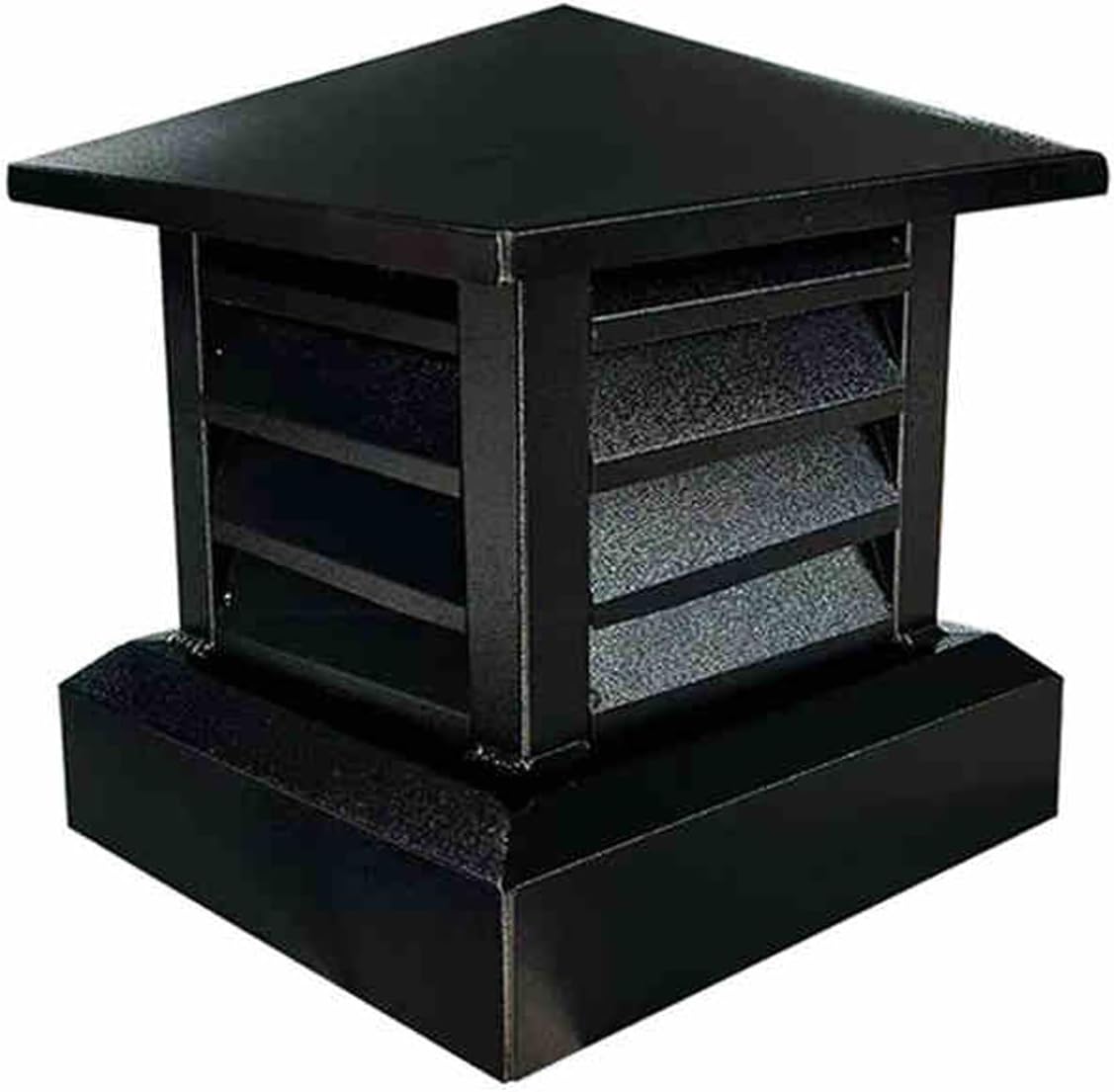 Chimney Cowl Cap, Aluminum Alloy Square Windproof Chimney Cover, Outdoor Ventilation Exhaust Vent Cap Chimney Rain Cap, Fireplace Chimney Caps with Tapered Top and Shutters(Black A,40cm/15.7in)