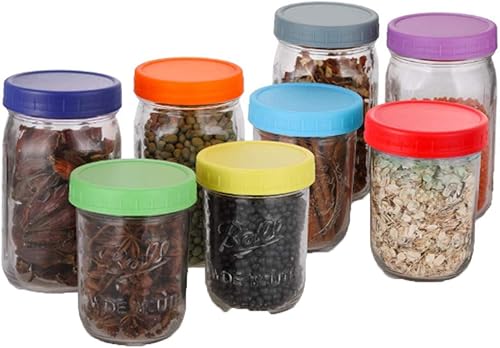 Miniatura 10 de 22 tapas de tarro de boca ancha para Ball Kerr y más, tapas de almacenamiento de plástico de colores de grado alimenticio para conservastarros de