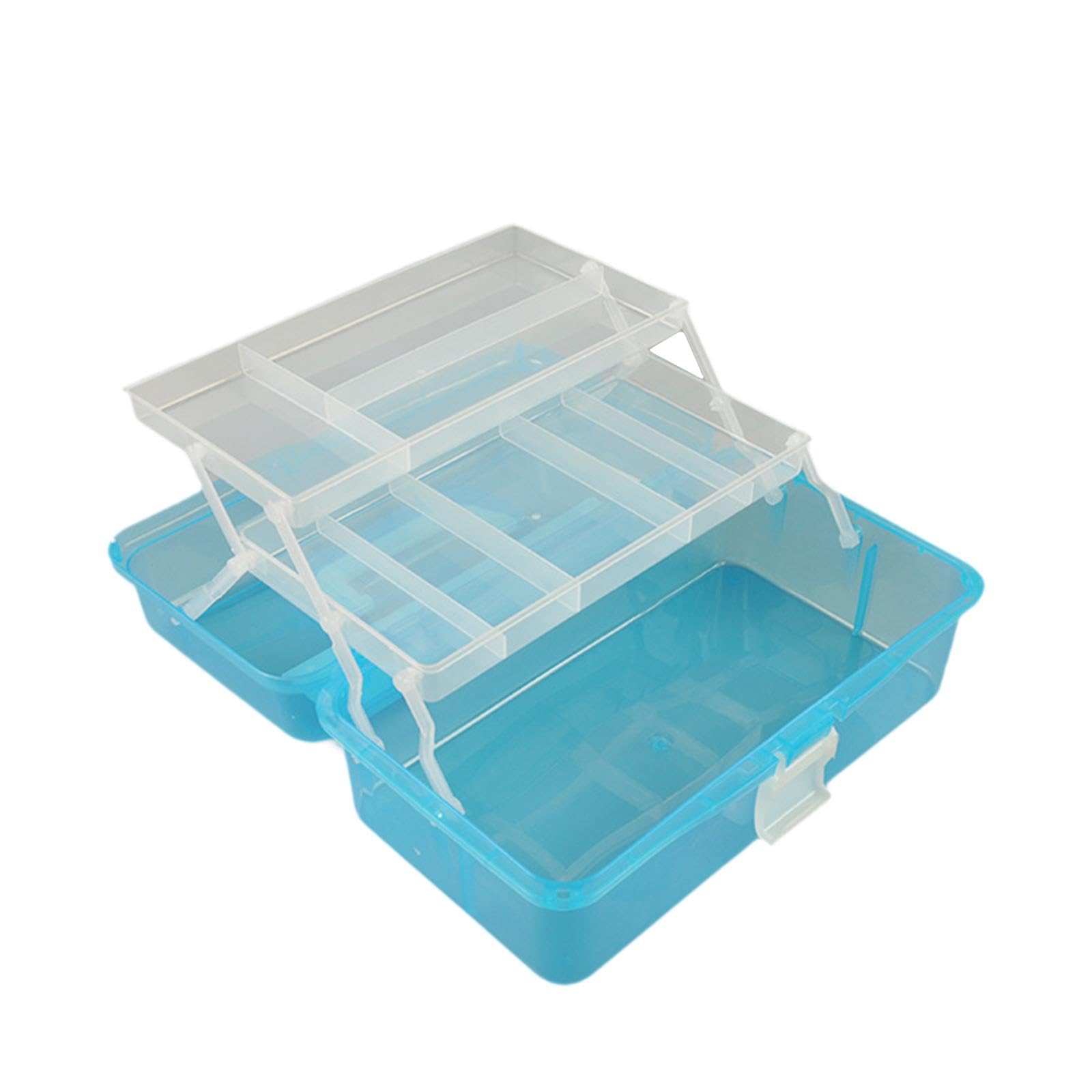 MERISHOPP Three Layers Foldable Model Storage Box Large Capacity Portable Storage Case Light Blue Clear|Home & Garden-image-25