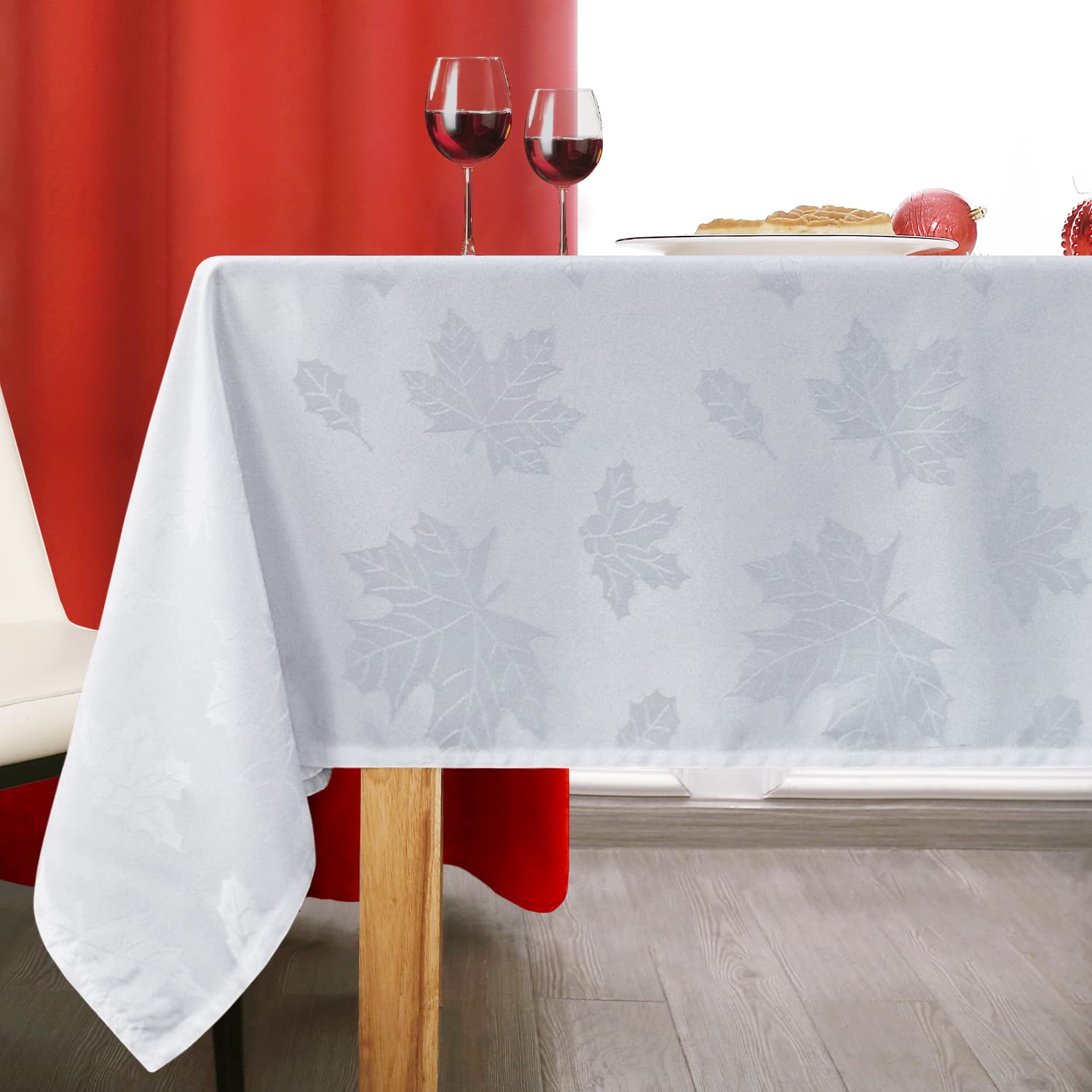 MikiUp Jacquard Rectangle Tablecloth for Fall Harvest and Thanksgiving