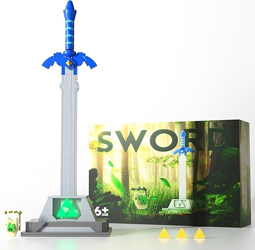 Taojiyuan The Master Sword - Juego de bloques de construcción con triple fuerza luminosa, juego de bloques de construcción de micro hyrule,