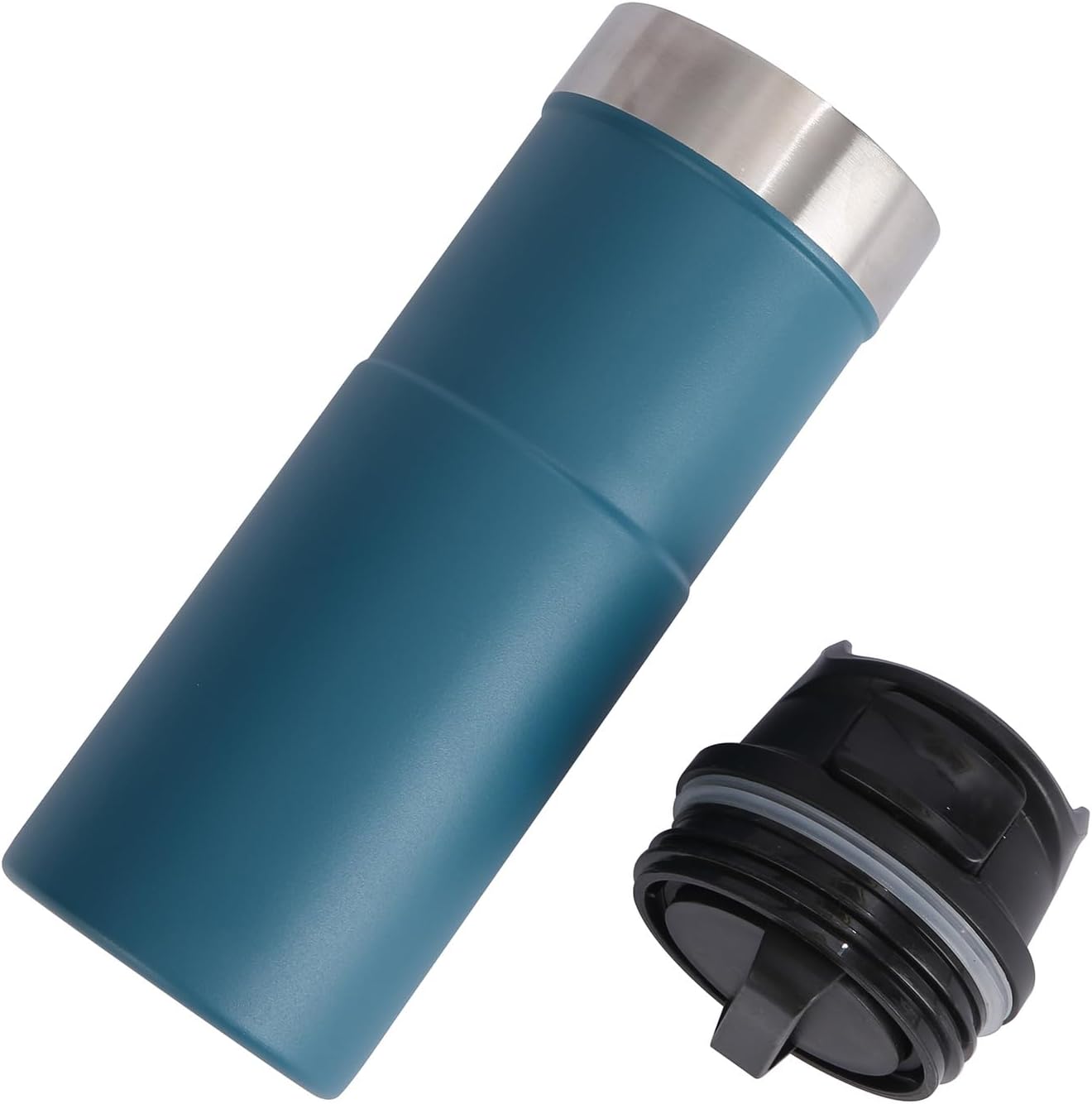 16OZ Classic Trigger Action Travel Cup，BPA-Free 500ml Insulated Stainless Steel Coffee Tumbler，Coffee Tumbler with Leak-Proof Wide Mouth - Ideal for Commuters,Outdoor Activities (Blue) - Image 3