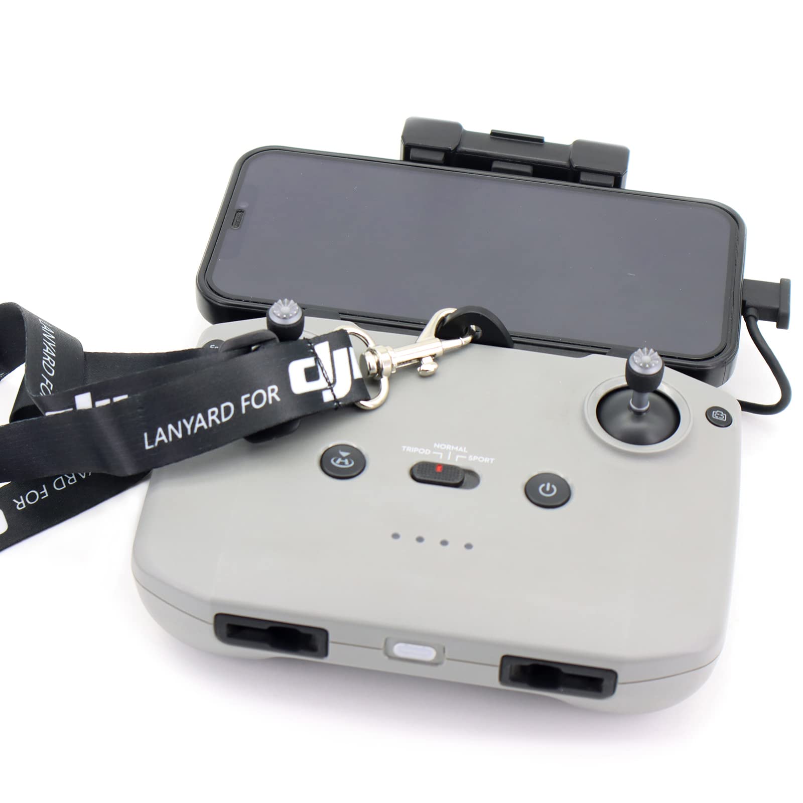 Smycz na szyję do DJI RC PRO Smycz z klamrą uniwersalna kompatybilna z pilotem DJI Mini 3 Pro/Mavic 3/AIR 2/2S/Mini 2, Czarny, rozmiar uniwersalny