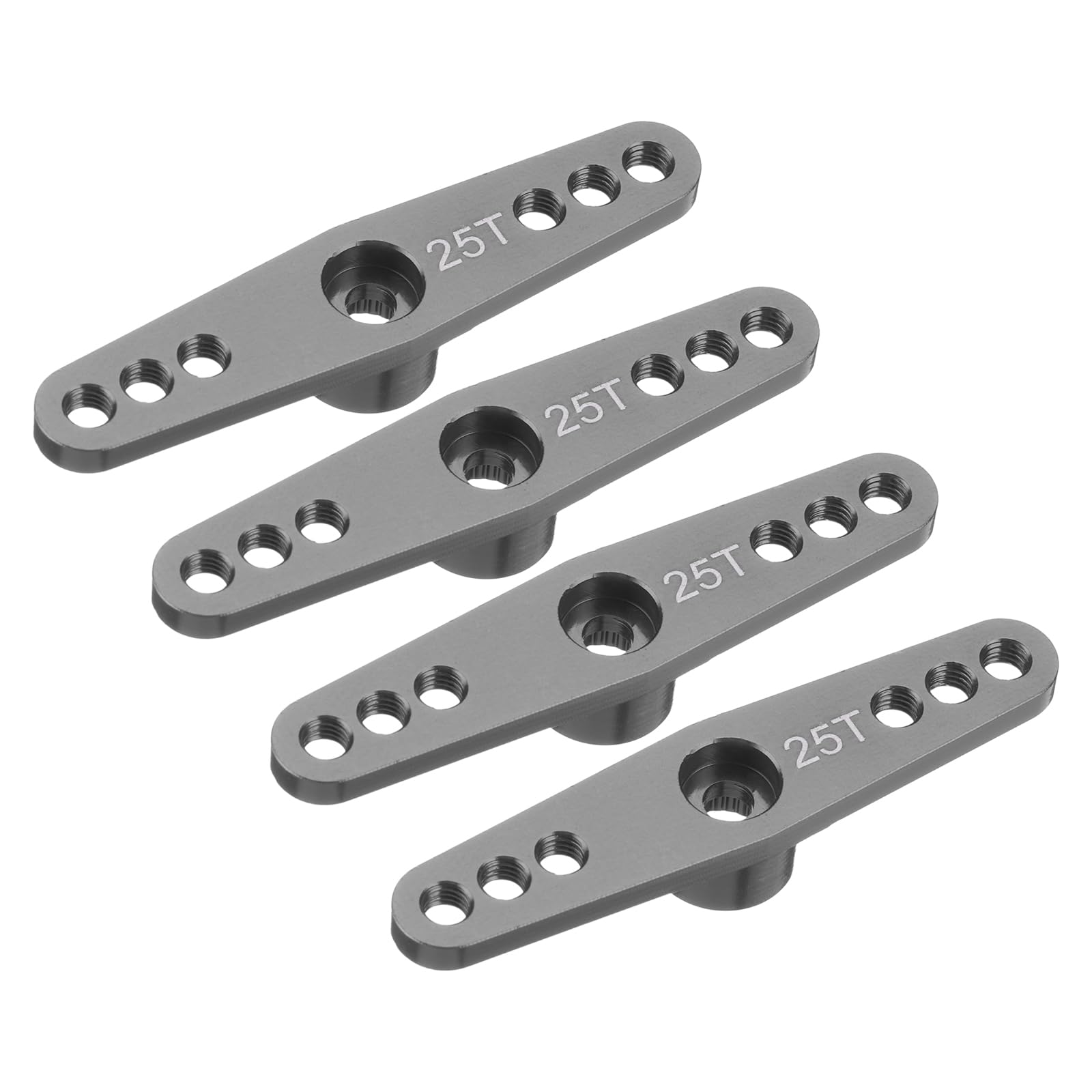 Muiltvoe 4 Pcs Aluminum Servo Horn 25T Servo Horn Steering Double Arms 47mm Length Black Suitable for DIY RC Car/Boat/Airplanes Boat Model Accessories