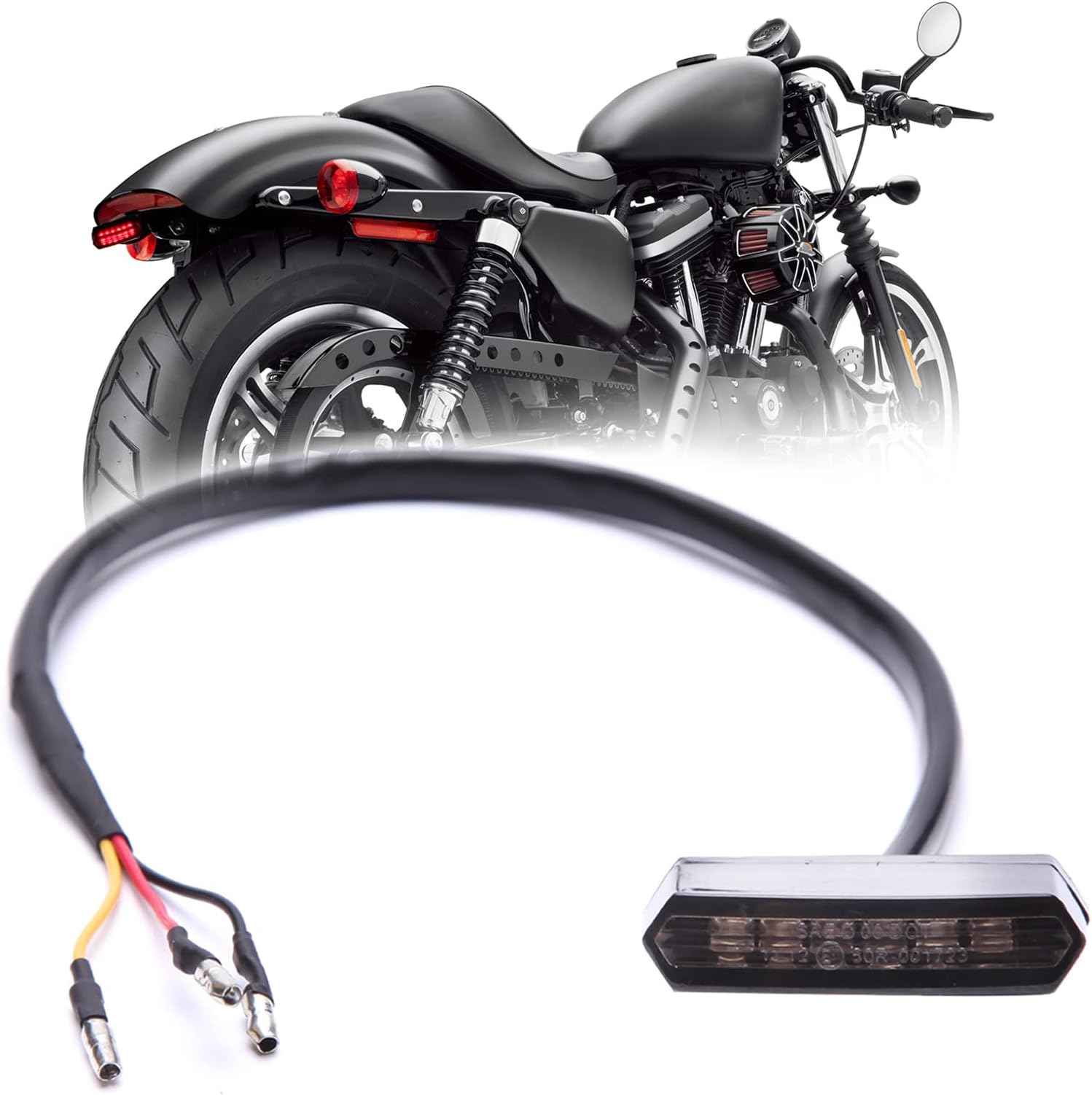 Mini Feu Arrière Moto 6 LED - Feu Stop Rouge Universel Pour Moto Scooter Quad - 12V