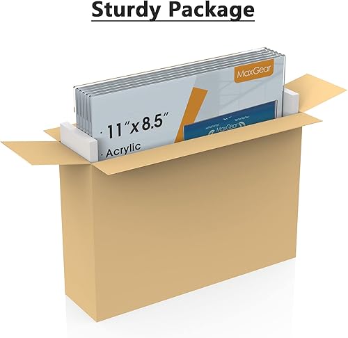 Miniatura 8 de MaxGear Portarretratos acrílicos de 8.5 x 11 pulgadas, 12 unidades, portarretratos transparentes para pared, soporte para documentos de pared, marco