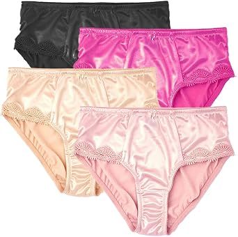 Plus Size Satin High-Waist Underpants Everyday Panty For Women Briefs954-Mix2,5XL
