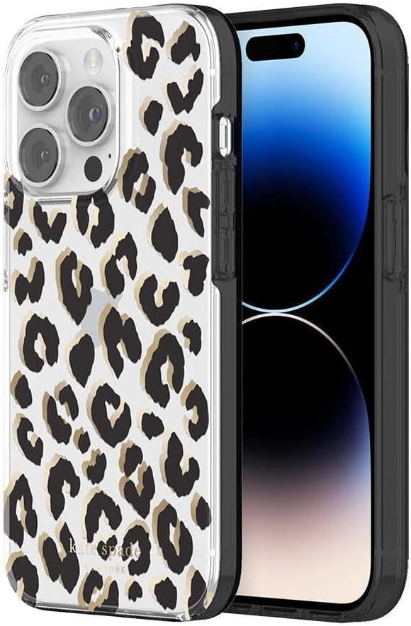 Kate Spade New York Protective Hardshell Case Compatible with Apple iPhone 14 Pro - City Leopard Black [KSIPH-223-CTLB] - Image 2