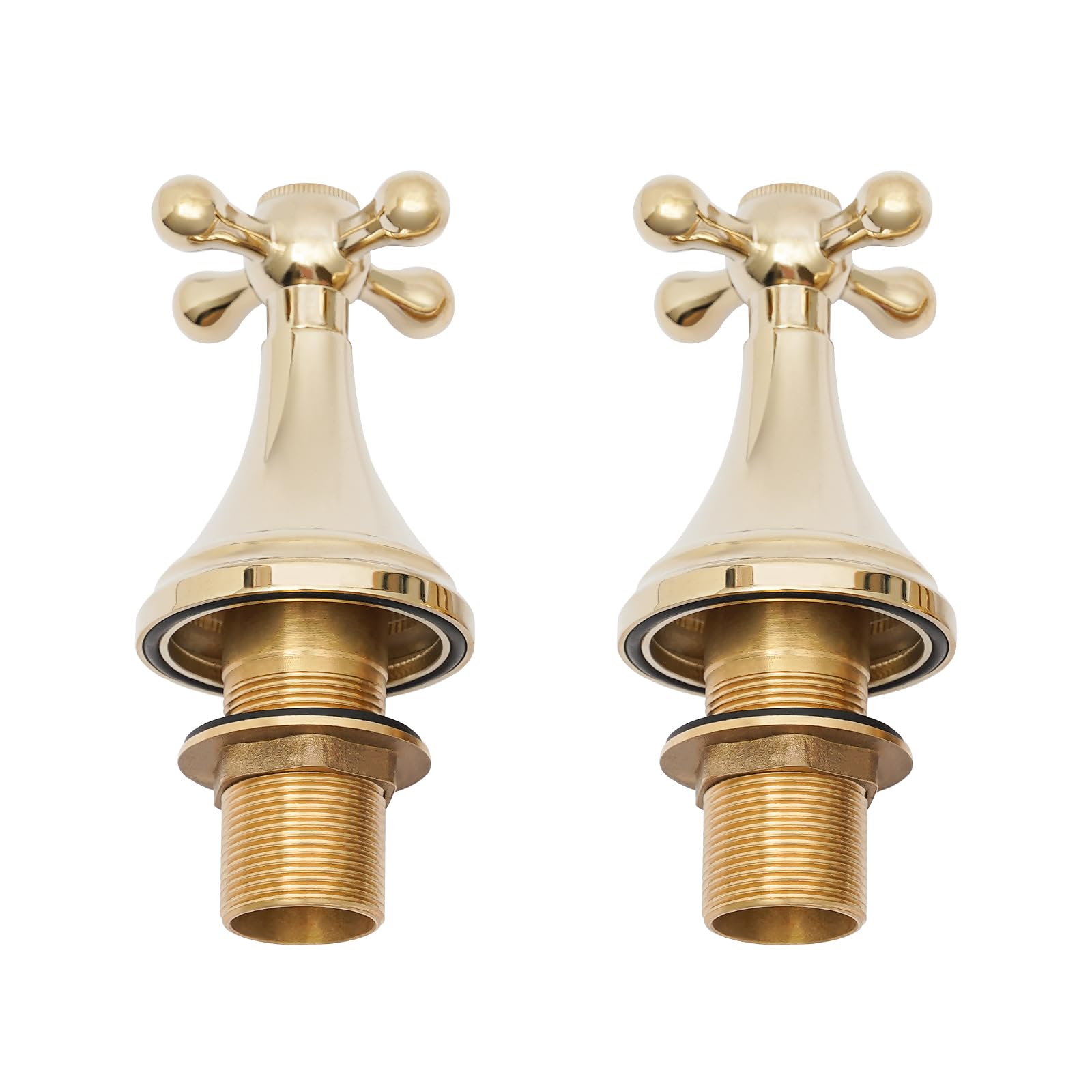 Bagno tre fori doppia apertura e chiusura lavabo rubinetto retrò oro, ottone rubinetto lavabo acqua calda e fredda, per bagno, cucine, lavelli in ceramica
