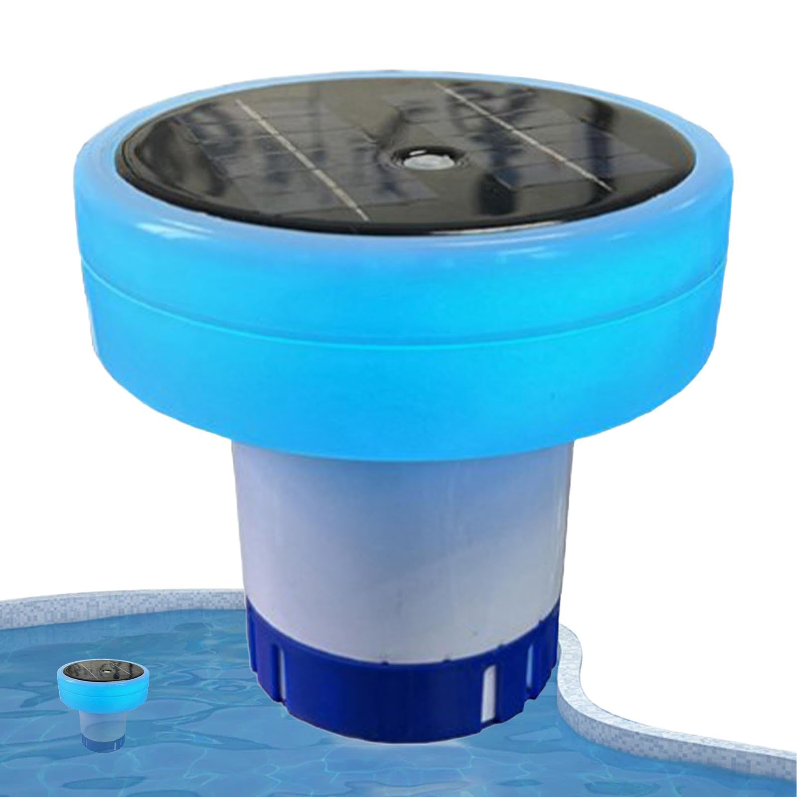 Ionizador solar para piscinas - Flotador solar de cloro para piscinas, dispensador de cloro flotante | Limpiador de agua, flotador de tabletas de cloro, purificador, flotador de cloro Solar antihundim