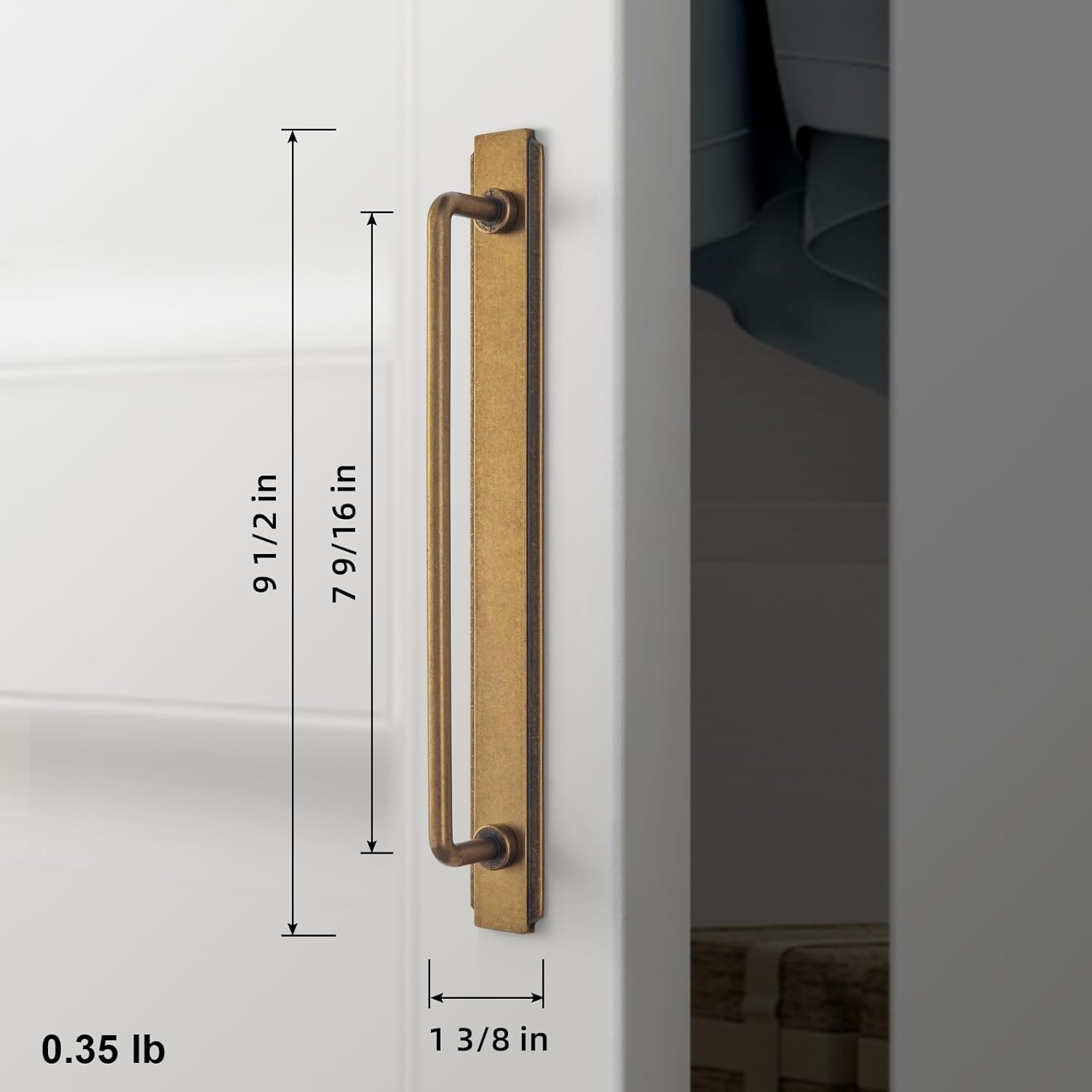 Goo-Ki 2 Pack 5'' Center to Center Antique Brass Cabinet Bar Pulls with Backplate Vintage Drawer Handles Closet Classic Retro Home Kitchen Improvement Hardware