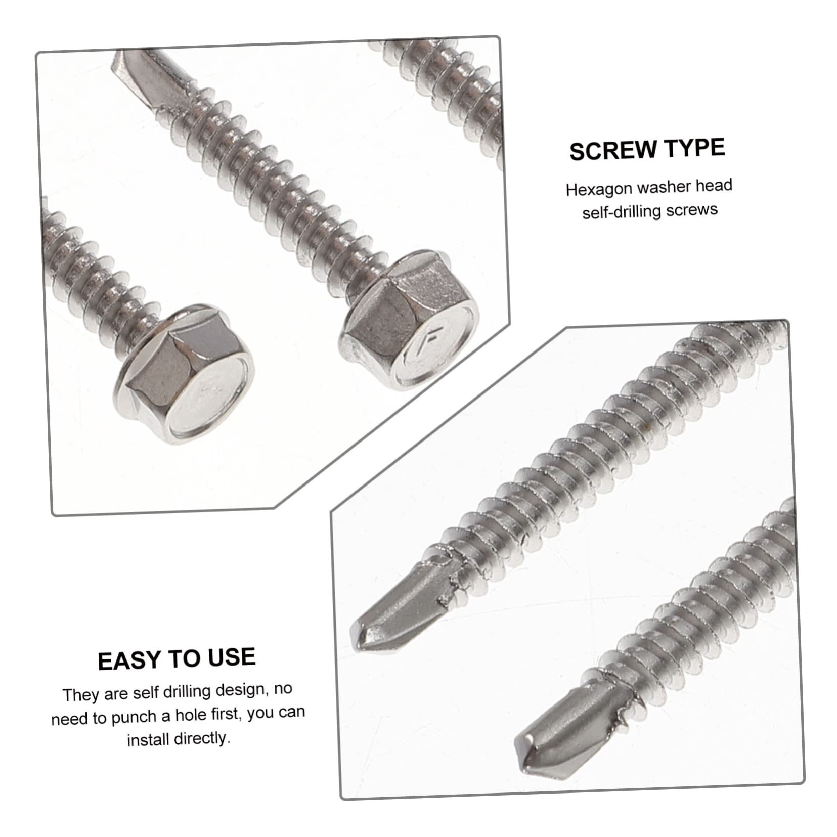 Tornillos Autoperforantes Plateados M4.2 de Acero Inoxidable 410