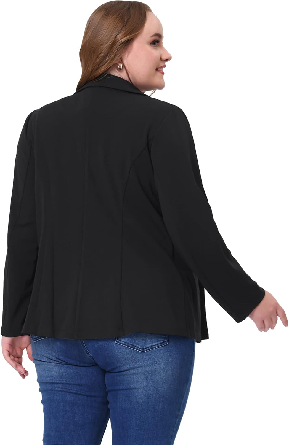 Agnes Orinda Plus Size Blazers for Women Notched Lapel V Neck Business Casual Outfits Suit Jacket Work Fall Blazers - Image 4