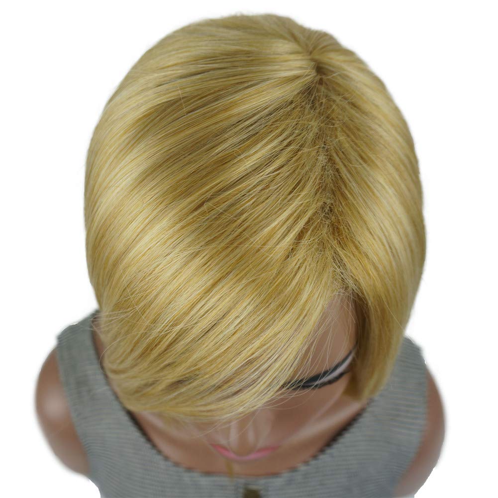 Aimole Women Straight Bob Blonde Wigs Medium Length Synthetic Wig Halloween Costume Cosplay Party Hair