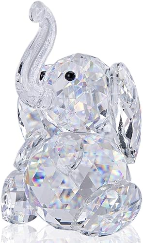 HD Colección de figuras de elefante de cristal adorno de vidrio cortado estatua de animales coleccionables
