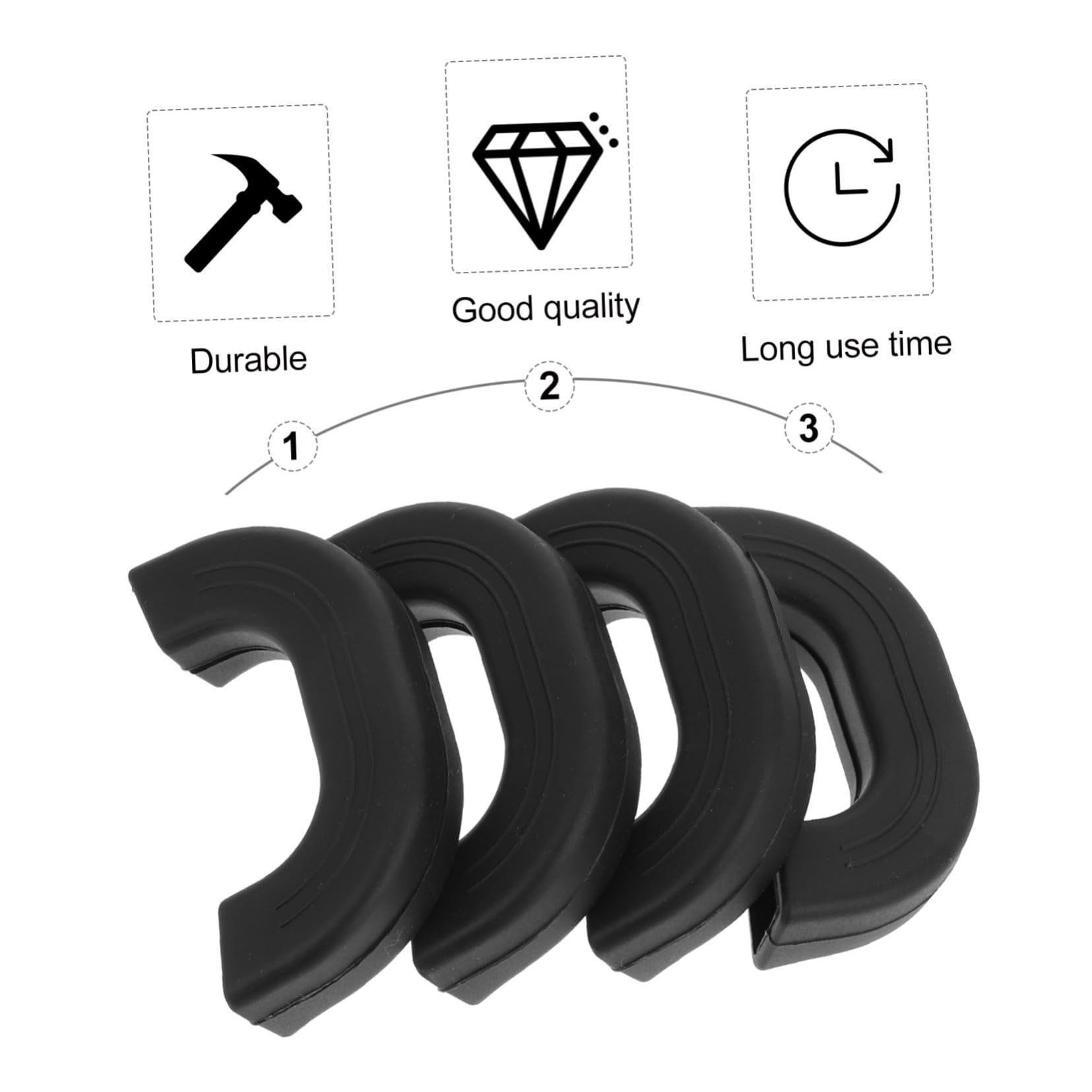Didiseaon Protector de Silicona Antideslizante para Mangos de Ollas, Funda Resistente al Calor Negra, 4 Piezas para Cocina Segura y Práctica