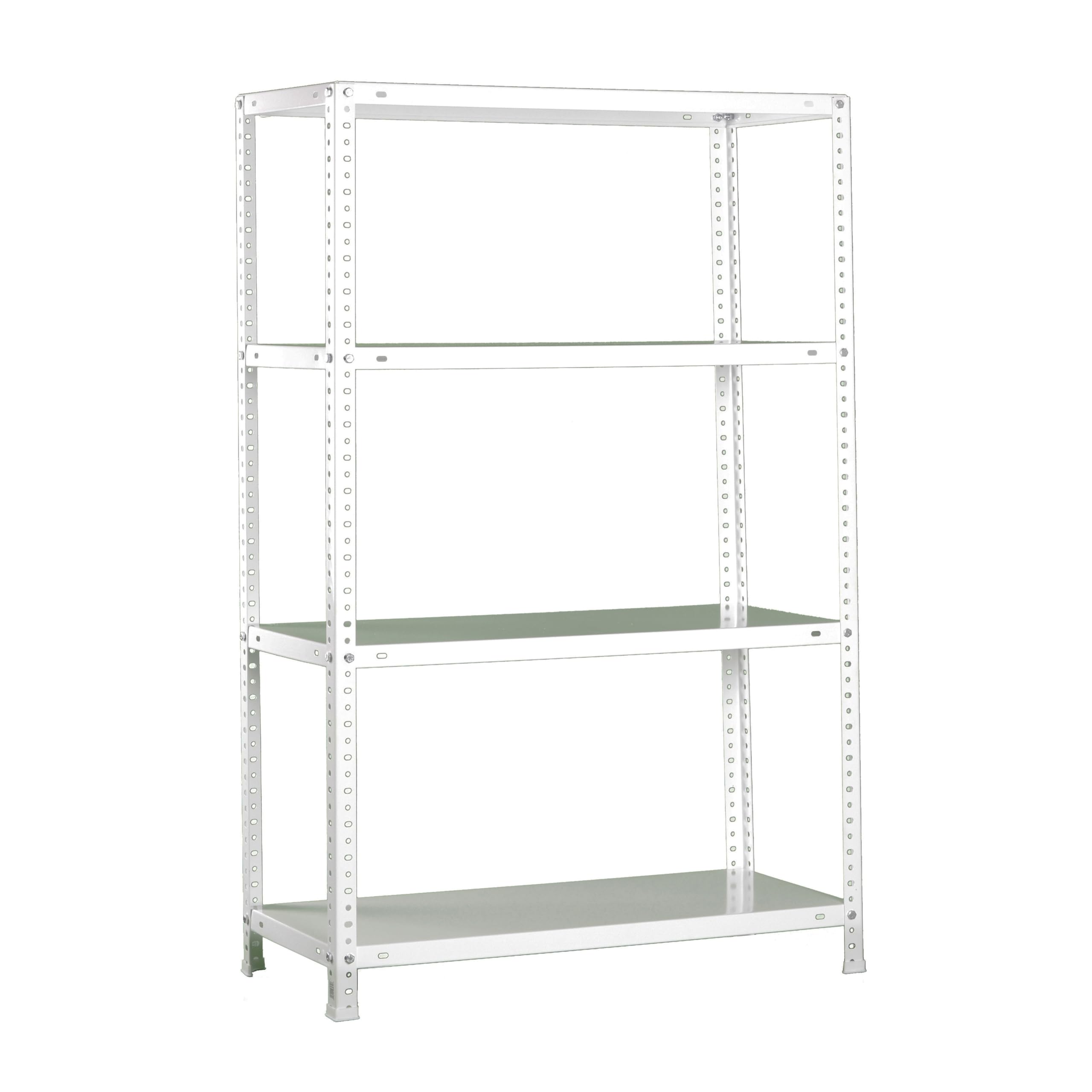 Simon Rack Estanteria Metalica 1500x800x400 mm, 4 Alturas, Bandeja Metal, 75 kg de Punto Flexión, Estanteria Almacenaje, Blanca - Advantage