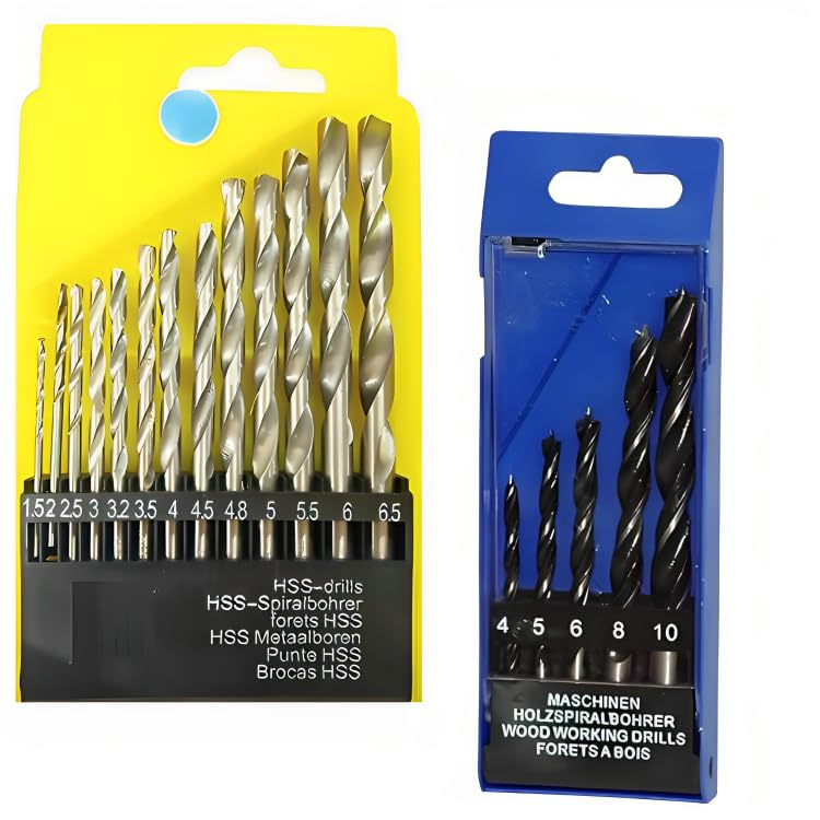 ZIODIC Drill Bit Set Of 13 For Wood, Malleable Iron, Aluminium, Plastic And Masonry With Set Of 5 Pieces For Concrete And Brick Wall Drilling, Hex (B0CSBTBD4R) Amazon Price History, Amazon Price Tracker