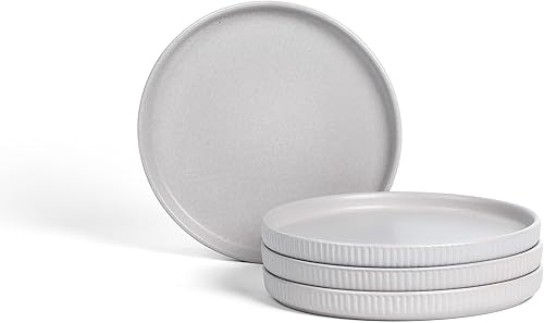 Stone Lain Haven - Juego de vajilla de cerámica, 4 piezas, servicio para 4, color gris