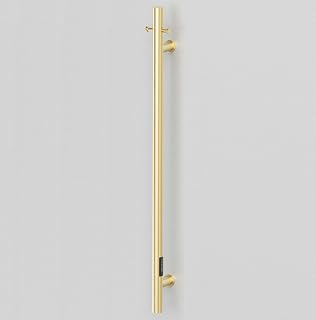 Manissa Heated Towel Holder Heated Coat Rack Brushed Gold Plated Brass Bar Built-in Vertical Drying Rack for Bathroom Stainless Steel 1100mm Height x 38mm Tube