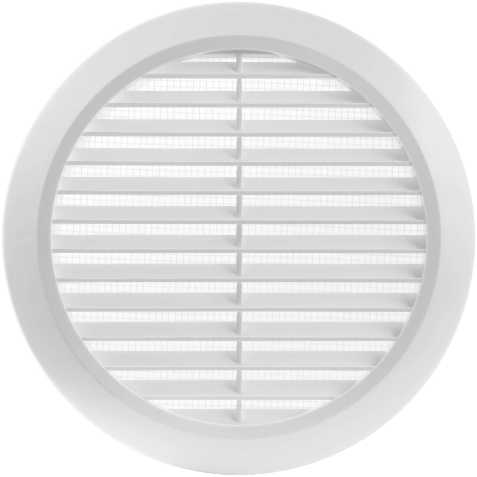 Rejilla De Ventilación Redonda Blanca 6 Pulgadas Con Malla Insectos. (conducto 6Ø / 7Ø). Aplicaciones Ventilación. Cubierta Interior Y Exterior. Disponible En 3 Tamaños