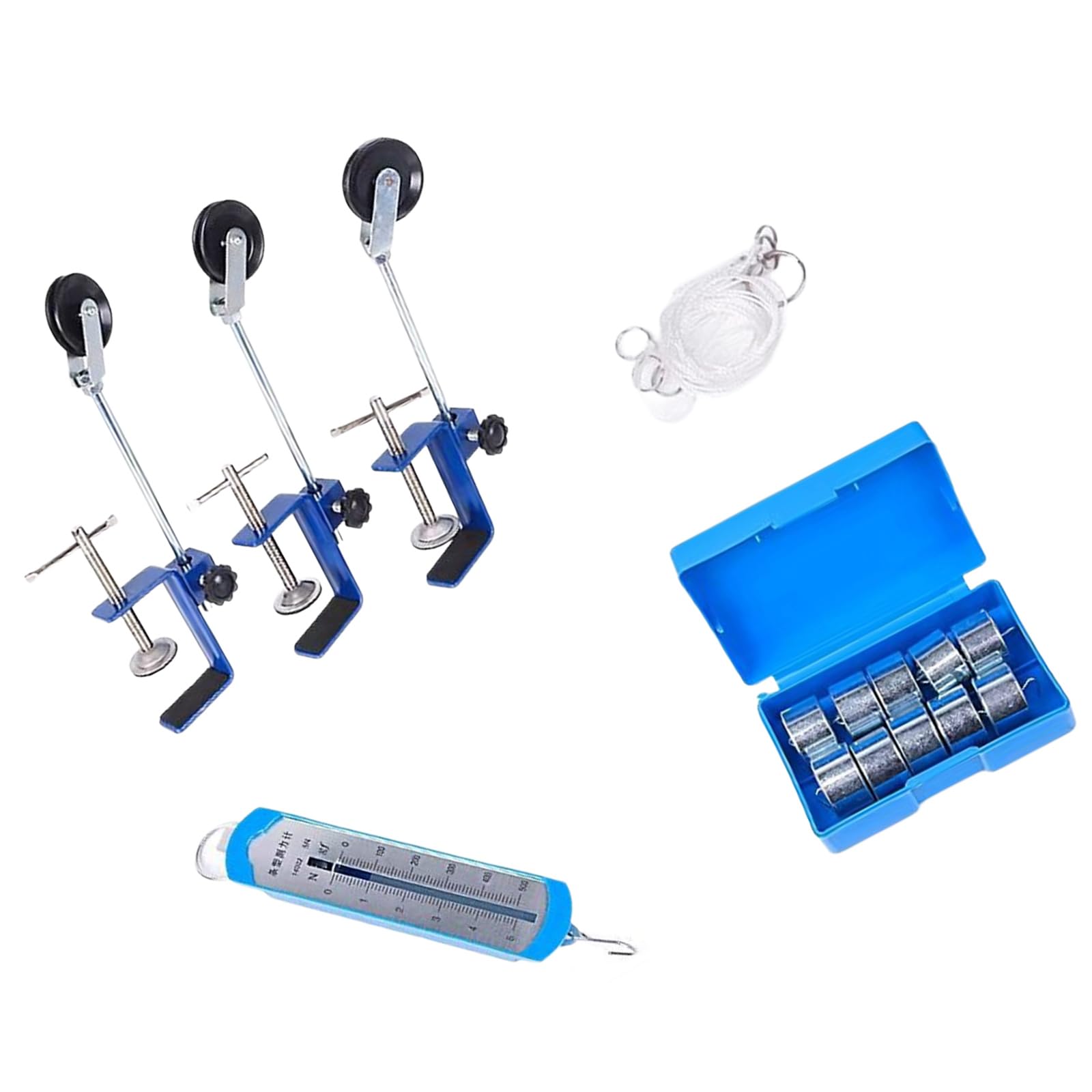RBRMHM Metal Fixed Pulley Set with Mounting Clamp and Dynamometer for Physics Experiments and Classroom Teaching Demonstration