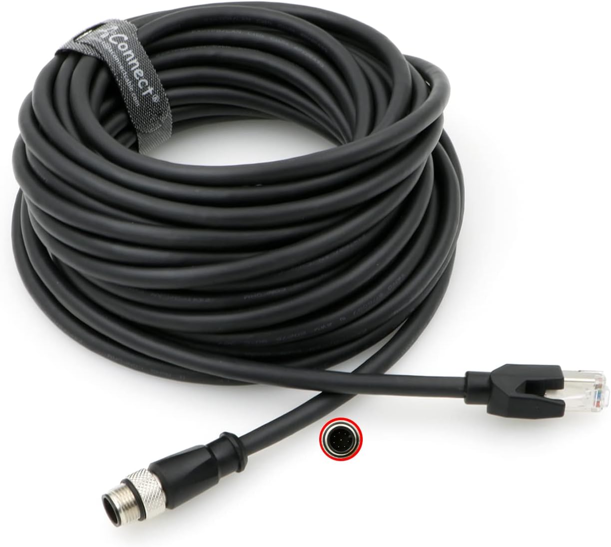 AConnect M12-A-Code-RJ45-Ethernet-Cable for Cognex DM300 M12 8-Pin A-Code Male to RJ45 for Industrial Camera 33FT/10M