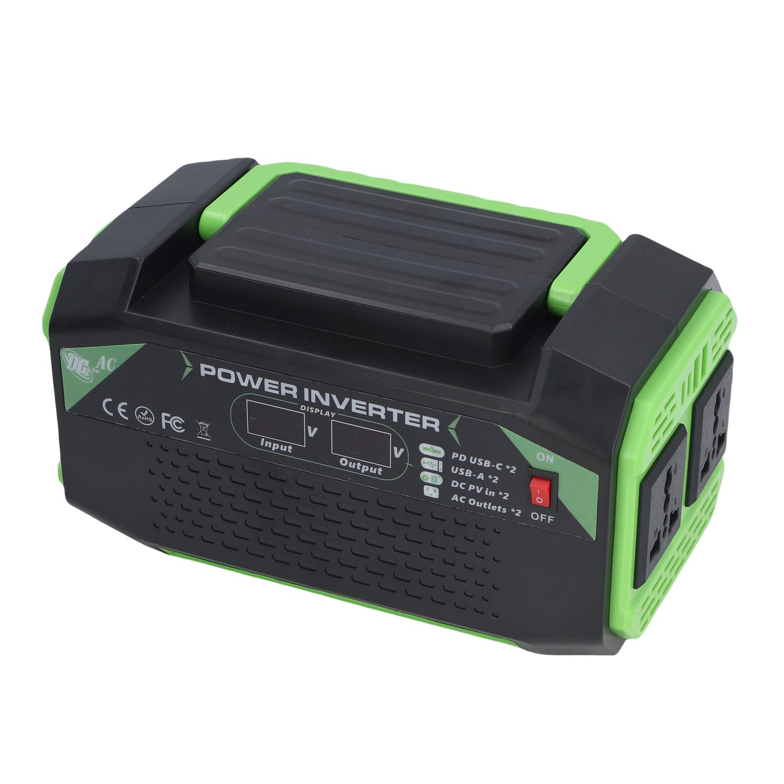 Dilwe Zmodyfikowany Falownik Sinusoidalny 300 W Przetwornica Samochodowa ABS 12 V do 220 V z Podwójnym Portem USB Podwójne Uniwersalne Gniazda Wyświetlacz LCD do Użytku W Podróży Kempingowej